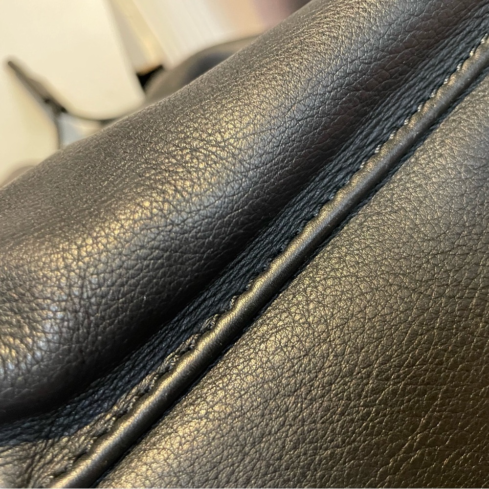 Burberry Black Leather Backpack with Gold Accents Sz. L - Picture 11 of 12